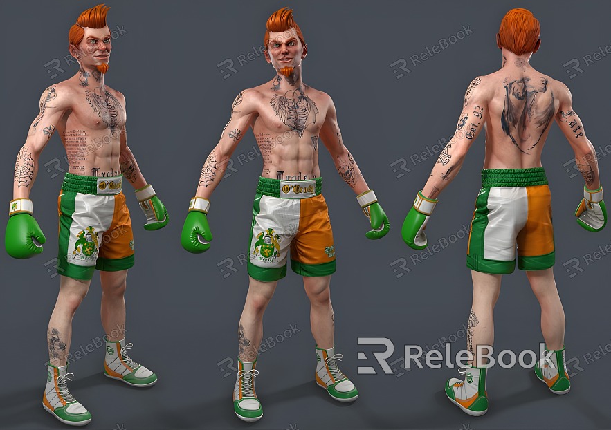 Modern game character wrestler model