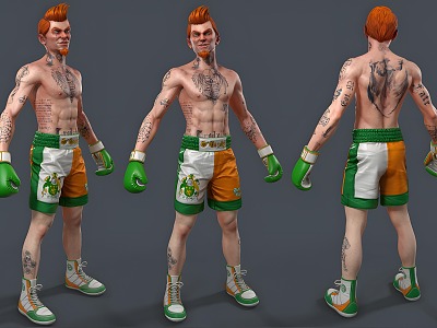 Modern game character wrestler model