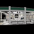 Modern Specialty Store Interior With Display Shelves Tables And Product Displays