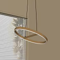 Modern Circular Illuminated Pendant Light With Window Blinds And Natural Light 3d model