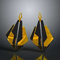 Chic Geometric Earrings With Yellow Black Acrylic Fashion Accessory Modern Design