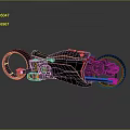 Futuristic Space Inspired Motorcycle With Black Body Red Lines And Streamlined Design