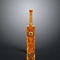 Golden Ornate Sculpture Carving With Intricate Patterns And Slender Decorative Design
