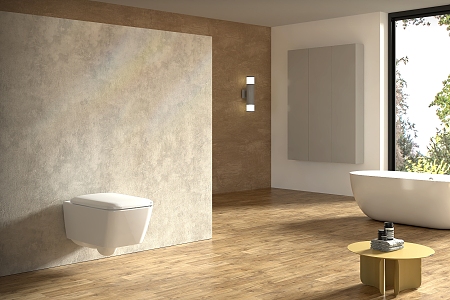 Modern toilet indoor bathroom small table 3d model