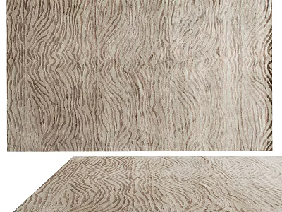 Square Carpet With Wavy Beige Texture For Modern Living Room Home Decor 3d model