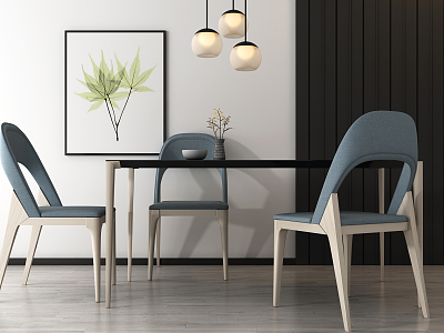 Modern Dining Table and Chair Combination model