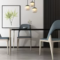 Modern Dining Table and Chair Combination 3d model