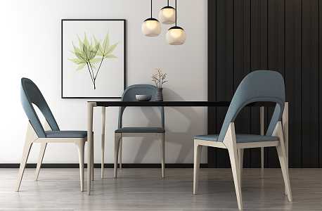 Modern Dining Table and Chair Combination 3d model