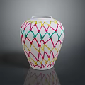 Decorative White Vase with Colorful Braided Pattern for Home Living Essentials