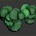 Geometric Tree with Green Polygonal Leaves and Brown Trunk in Low Poly Design