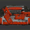 Detailed Space Machinery Model Showcasing Red Yellow And Gray Parts For Space Missions