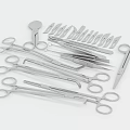 Various Stainless Steel Medical Instruments Like Forceps Scissors And Probes For Surgical Use