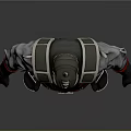 3D Model of Warrior in Silver and Red Armor With Helmet and Detailed Design