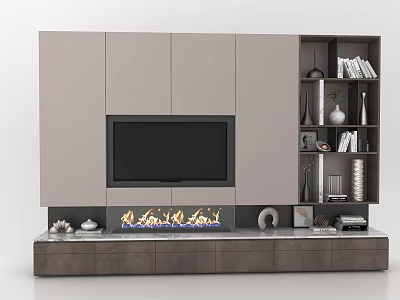 Modern TV Background Cabinet Decorative Cabinet 3d model