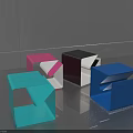 Modern Colorful Cube Coffee Tables with Sleek Surface and Contemporary Look