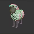 Soft White Sheep Plush Toy With Gray Head Legs And Textured Fur