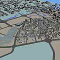 Aerial Planning of Modern Urban Landscape With High Rise Buildings Green Spaces and Road Layouts