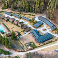 Neat Aerial Planning With Organized Building Layout Tree Surroundings And Road Design