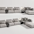Modern corner sofa multiplayer sofa 3d model