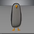 Cute Penguin Character With Yellow Beak And Feet Standing On Dark Background 3d model