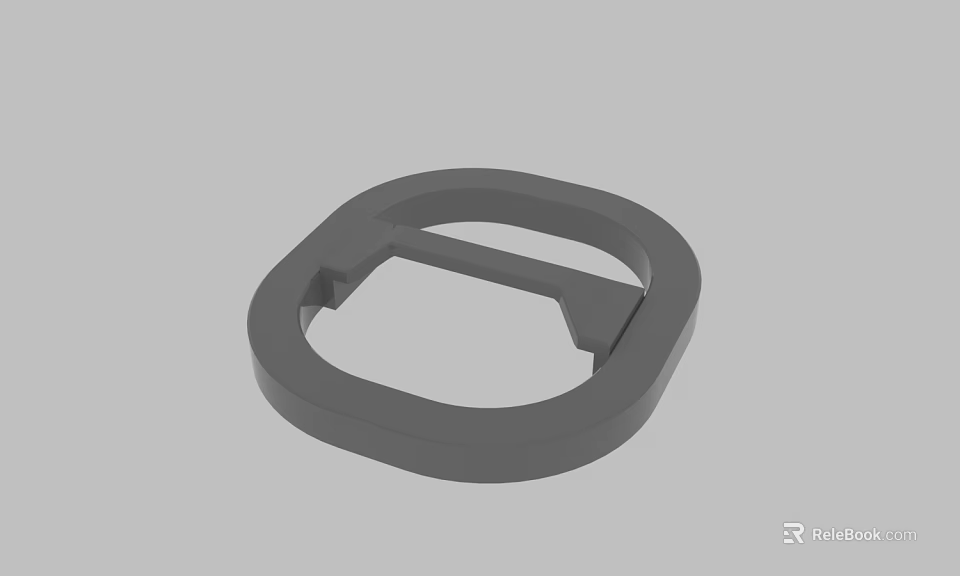 Detailed Gray Circular 3D Model Component Featuring Central Horizontal Bar Structure 3d model 