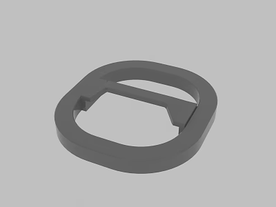 Detailed Gray Circular 3D Model Component Featuring Central Horizontal Bar Structure 3d model