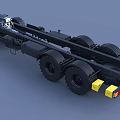 Heavy Duty Black Metal Trailer Chassis With Multiple Wheels And Mechanical Components
