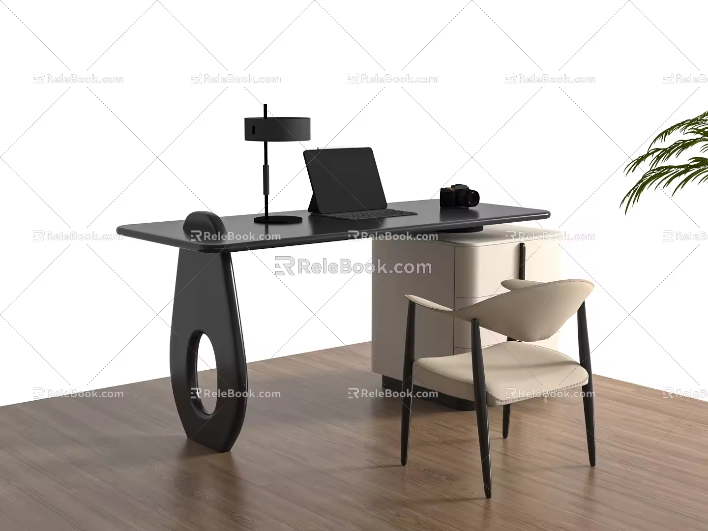 Modern Middle Ancient Desk Computer Desk Desk Desk Table 3d model