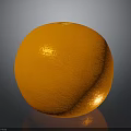 Fresh Juicy Orange Fruit With Shiny Orange Peel On Dark Reflective Background