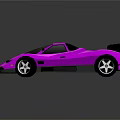 Pink Sports Car With Black Rear Spoiler Black Windows Black Wheels And Sleek Design