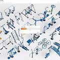 Public Outdoor Fitness Equipment With Various Blue Steel Exercise Tools For Community