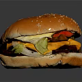 Juicy Hamburger With Sesame Seed Bun Beef Patty Cheese And Lettuce