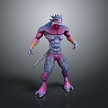 Game Movie Character Featuring Muscular Body Scaled Skin Horned Head Tail And Clawed Feet