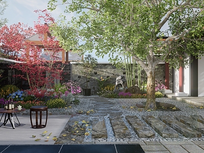 Modern Courtyard Homestay Courtyard Garden Homestay Courtyard Country Courtyard model