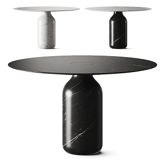 Modern Cappellini Dining Table Stone Side Table Round Side Table 3d model