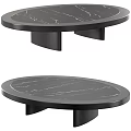 Modern Round Coffee Table With Marble Top And Sleek Minimalist Base Design 3d model