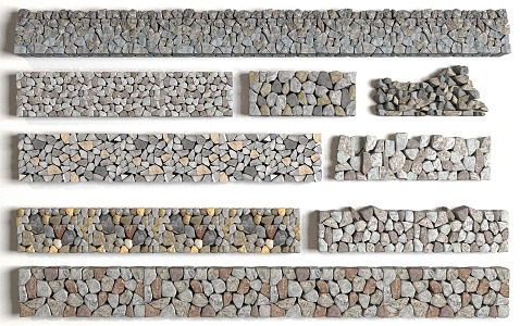 Landscape stone wall 3d model