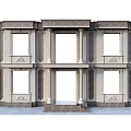Classical Building Components With Columns Windows And Decorative Facade Details 3d model