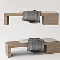 Modern Bed End Stool Log Shoe Stool Low Stool Bench Casual Blanket Foot 3d model