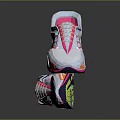 Colorful Running Sneakers Featuring White Base Pink Accents Orange Blue Patterns And Modern Design