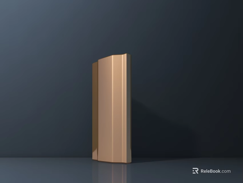 Modern Golden Sleek Metallic Door Handle with Smooth Surface on Dark Background 3d model 