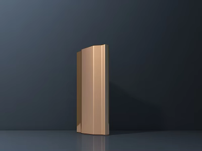 Modern Golden Sleek Metallic Door Handle with Smooth Surface on Dark Background 3d model