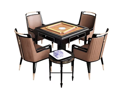 Modern Mahjong Table and Chair Leisure Table and Chair Sofa Chair 3d model