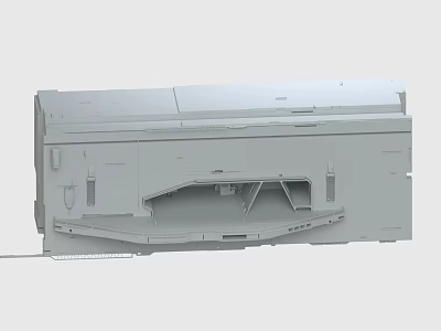 Gray Mechanical Component 3D Model with Structural Frame and Industrial Design 3d model
