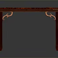 Red Wooden Square Stool With Carved Legs And Decorative Top Pattern Design