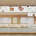 Modern Dessert Shop Interior With Glass Display Counter And Assorted Sweet Treats