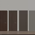 Modern Hinged Interior Doors in Various Colors Featuring Simple Design Side by Side 3d model