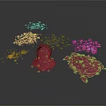 Colorful Plant Seeds Spilled From Black Bucket Scattered On White Background