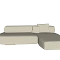 Modern Light Gray Sectional Sofa With Soft Cushions And L Shaped Design 3d model