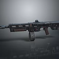 Futuristic Black Tactical Assault Weapon With Sleek Design And Grip Details